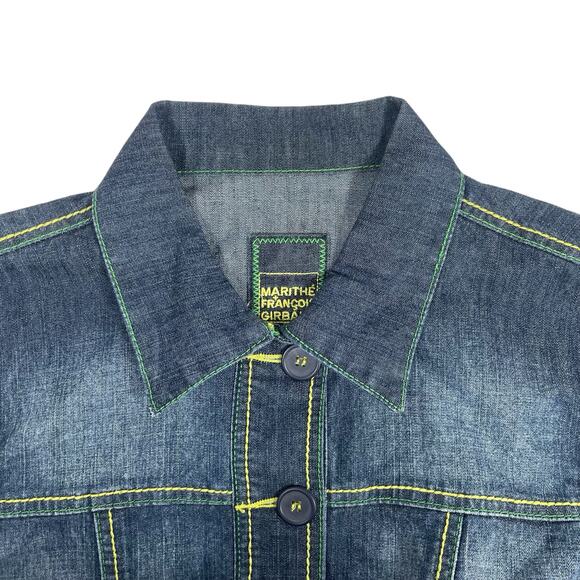 Marithe Francois Girbaud Womens Large Denim Jacket Contrast Stitch - Picture 4 of 7